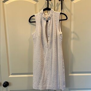Lilly Pulitzer White Sleeveless Ruffle-Neck Mini Dress